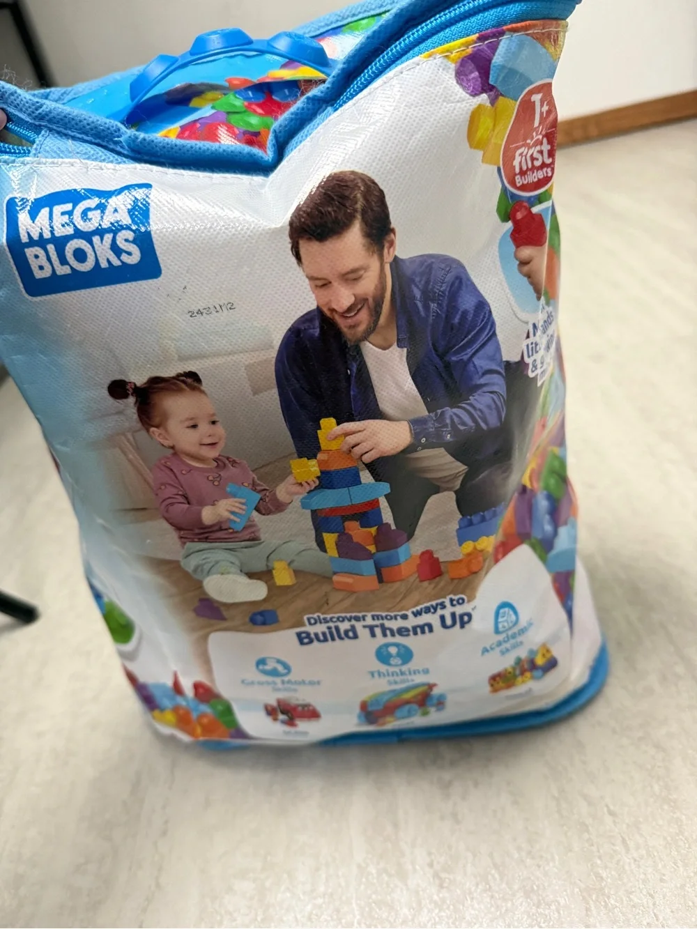 Mega Bloks First Builders Big Building Bag with blocks - 80 Piece Kids Block Set